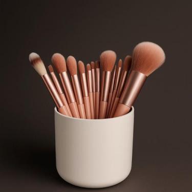 Imagem de Kit Pincel Maquiagem 13 Peças Profissional Com Estojo Luxo Maquiagem  