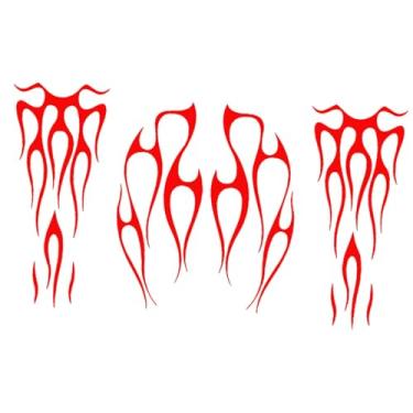 Imagem de Ysyqkn Adesivos Genéricos para Tanque de Combustível, Adesivos de Faixas Autoadesivas, Acessórios Externos Divertidos, Decoração, Vermelho