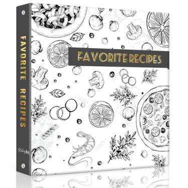 Imagem de Fichário de receitas com mangas de plástico, cartões de página inteira e divisórias, fichário de receitas 21 x 28 anéis, fichário de receitas em branco para escrever em suas próprias receitas