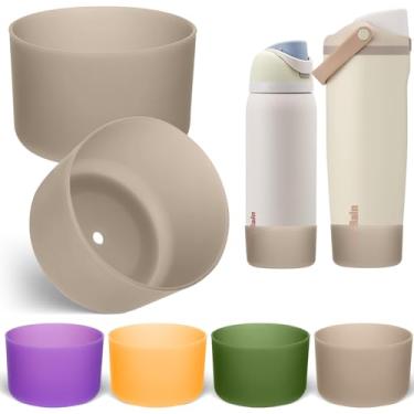 Imagem de Mity rain 2 peças de bota de silicone para garrafa de água Owala 680.4 g 850.5 g 947.2 g 1,134.0 g acessórios, bota translúcida para FreeSip/Twist/Tumbler/Flip, protetor inferior de manga protetora