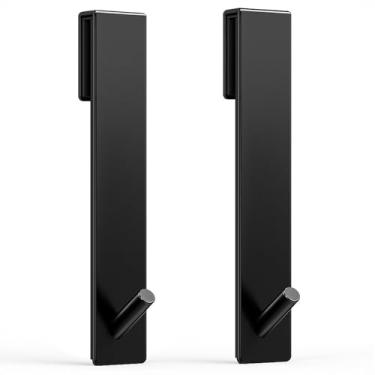 Imagem de CZC HOME Ganchos para porta de chuveiro, suporte de toalha de banho de aço inoxidável estendido de 19 cm para porta de vidro sem moldura, sem ganchos perfurados para roupão, toalha, bucha, pacote com