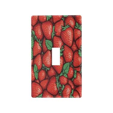 Imagem de Blueangle Capa para placa de parede para interruptor de luz - Juicy Strawberry Light Switch Cover Decorativa Placa de Parede, Tamanho 1 - Gangue 4,53 x 2,76 polegadas (48)
