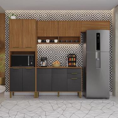 Imagem de Cozinha Modulada Toronto 2,70 Freijo/chumbo - Indekes