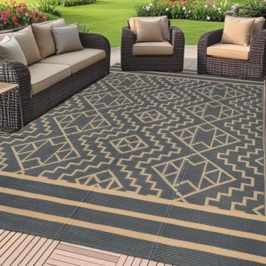 Imagem de Tapete SAND MINE Canudo de plástico reversível 150x240cm cinza e casta