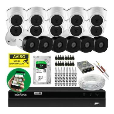 Imagem de Kit Cftv Intelbras 16 Câmeras Vhl 1220 C/ Dvr 16 Ch E Hd 4tb