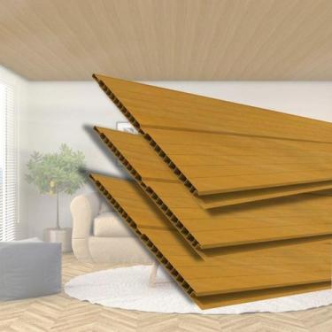 Imagem de Kit com 60m² Forro de Pvc 8mmX20cmX3m Cerejeira - Permatti