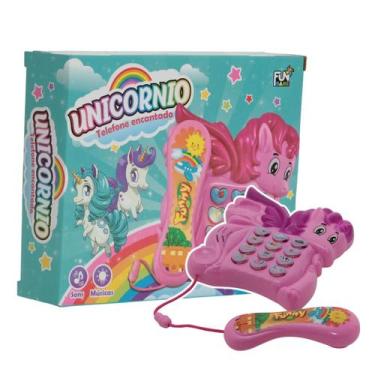 Imagem de Telefone infantil Unicórnio Brinquedo Rosa Educativo - Toys2U