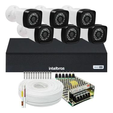 Imagem de Kit Cftv 6 Câmeras Segurança 1080p Full Hd Dvr Intelbras 8ch