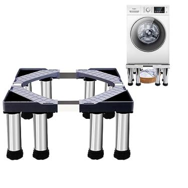 Imagem de Pedestal de lavadora branco 28 de largura universal 12 pés fortes pedestal para máquina de lavar secadoras geladeira com altura ajustável, cinza 8 pés-15 cm
