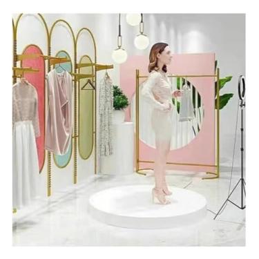 Imagem de Exibição de pedestal - coluna redonda vertical, suportes de rodapé de exibição de decoração de eventos, peças de elevação de base de plataforma de roupas/noivas/lojas para manequim/sapato/bolsas (cor