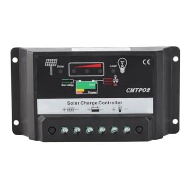 Imagem de Controlador de carga solar de segurança portátil 30A 12V 24V Painel solar Regulador de bateria Controlador de carregamento de carga para de geração de energia doméstica ABS Preto