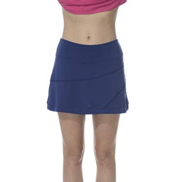 Imagem de BloqUV Short feminino listrado, PP, azul-marinho