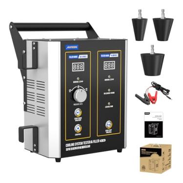 Imagem de AUTOOL Kit testador de pressão de refrigerante, kit de recarga a vácuo de refrigeração, kit de testador de pressão do sistema de resfriamento do radiador, ferramenta de resfriamento de enchimento a