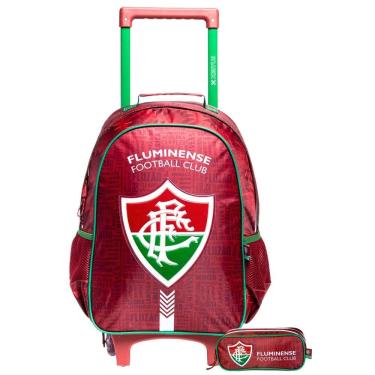 Imagem de Kit Escolar Fluminense Mochila Rodas + Estojo Duplo Oficial