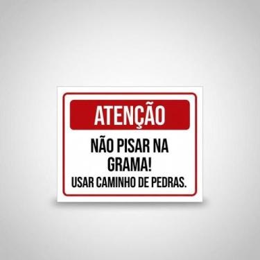Imagem de Placa Acm Não Pisar Na Grama Caminho Pedras 18X23 - Sinalizo
