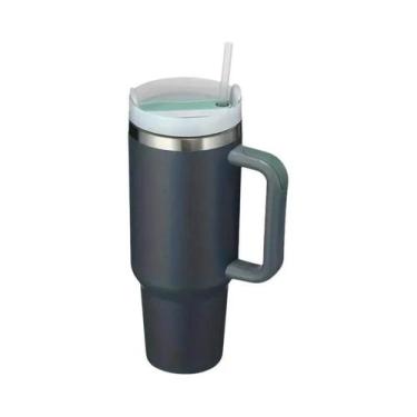 Imagem de Copo Térmico De Aço Inoxidável 30oz 40oz Com Alça, Tampa E Canudo, Gar