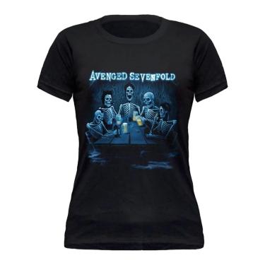 Imagem de Camiseta Baby Look Avenged Sevenfold Stamp Feminina em Algodão Manga Curta-Feminino