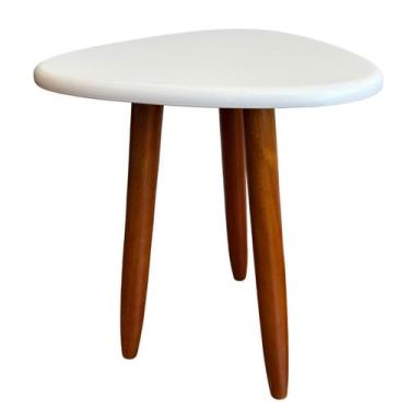 Imagem de Mesinha de Canto Pé Palito Retrô Pequena 37cm com Pés de Madeira - Div