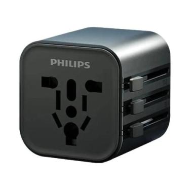 Imagem de Adaptador De Viagem Universal Philips: Conversor De Tomada EUA, UE, Au