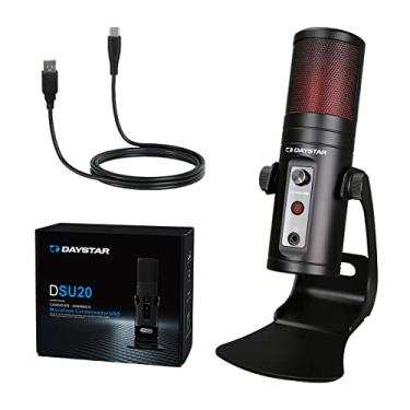 Imagem de Microfone USB, microfone condensador de computador para PC, PS4, Mac com botão mudo e entrada de fone de ouvido do monitor, quatro padrões de captação para vocais no YouTube para streaming de jogos