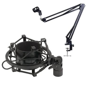 Imagem de Kit Shockmount e Suporte de mesa articulado para microfone