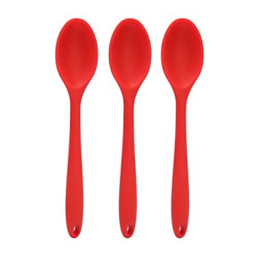 Imagem de Conjunto de colheres de pá de arroz de silicone antiaderente resistente ao calor 3 peças Colher de arroz Colher de arroz Espátula de arroz Colher de arroz Pá Panela de arroz Colher