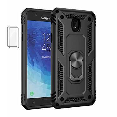 Imagem de Capa para Samsung Galaxy J7 (2018) Capinha com protetor de tela de vidro temperado [2 Pack], Case para telefone de proteção militar com suporte para Samsung Galaxy J7 (2018) (preto)