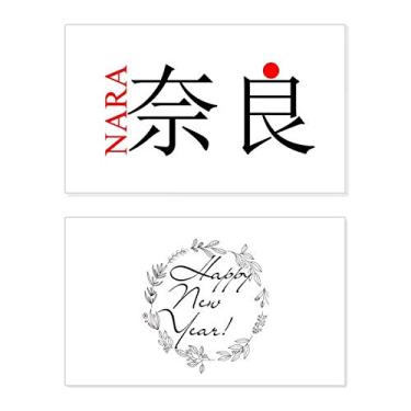 Imagem de Nara Japonesa Bandeira do Sol Vermelho Ano Novo Festival Felicitações Cartão Bless Mensagem Presente