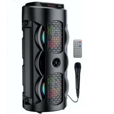 Imagem de Caixa Som Bluetooth Torre Portátil Fm Mp3 Usb Sd Microfone
