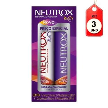 Imagem de Kit C/03 Neutrox 24H Multibenefícios Shampoo 300ml + Condicionador 200