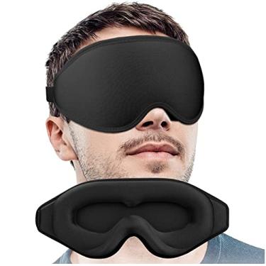 Imagem de Máscaras de dormir para mulheres e homens, máscara de olho contornada 3D para dormir, 99% de blecaute para extensões de cílios, pressão zero, máscara de dormir confortável para avião viagem noturna com alça ajustável