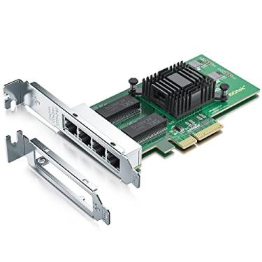 Imagem de Placa de rede H!Fiber Gigabit de 4 portas com chip Intel I350, placa de rede de 1 Gb Compare com Intel I350-T4 NIC, portas Quad RJ45, PCI Express 2.1 X4, placa Ethernet com perfil baixo para