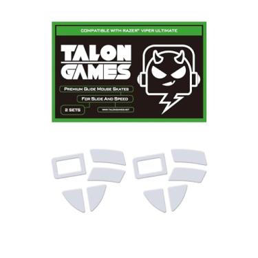 Imagem de TALONGAMES 2 conjuntos de patins compatíveis com Razer Viper Ultimate Gaming Mouse Feet Substituição, 0,8 mm, material PTFE puro com almofadas deslizantes super suaves