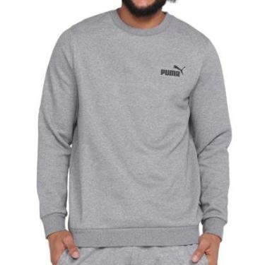 Imagem de Blusa Masculina Puma Moletom Small Crew Gray Heather - 58668-Masculino