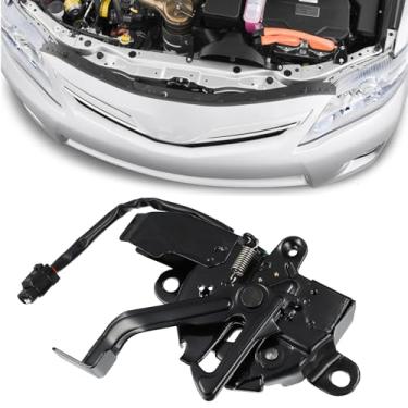 Imagem de Covnikyer Conjunto de trava do capô do motor de carro compatível com Toyota Camry 2007-2011 Conjunto de trava do capô dianteiro preto 53510-06180