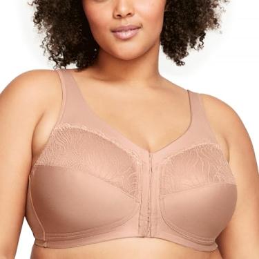 Imagem de Glamorise Sutiã feminino plus size MagicLift em forma natural sem aro #1210, Cappuccino, 50C