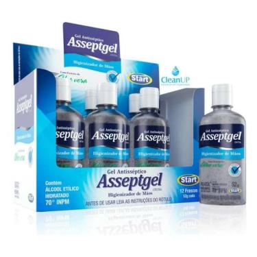 Imagem de Álcool Gel de Bolso e Bolsa 52gr Caixa 12 Unidades Atacado Aseeptgel -