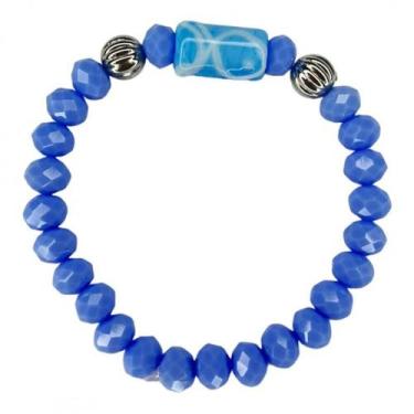 Imagem de Pulseira Iemanja Firma Peixe ul Cristal E Silicone - Meta Atacado