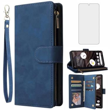 Imagem de Asuwish Capa carteira compatível com Google Pixel 7A 5G 2023, protetor de tela de vidro temperado e capa flip robusta de couro, suporte de cartão, acessórios de celular, capas para celular para