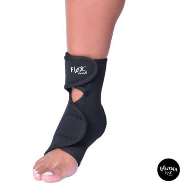 Imagem de Tornozeleira Articulada Ajustável Proteção Neoprene Treino, Fitness, E