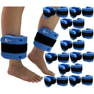 Imagem de Kit 10 Pares de Caneleiras Hidroginástica EVA 2 à 3kg DF1098 Azul Dafo