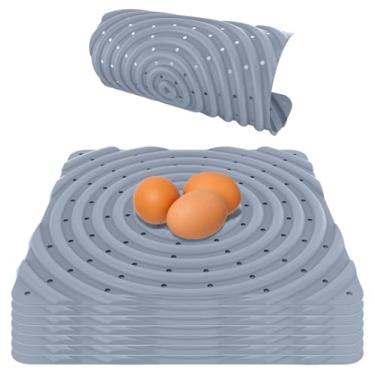 Imagem de Lil'Clucker 8 almofadas laváveis de nidificação de galinhas para colocar ovos - almofadas de nidificação para galinheiro - almofadas cinza para galinhas - Cama de galinha durável para galinheiro,
