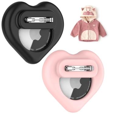 Imagem de DDJ Suporte para AirTag para crianças (pacote com 2), capa de silicone oculta para rastreador GPS AirTag para crianças com pino invisível, antiperda, idosos, bagagem, roupas, mochila, viagem em