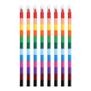 Imagem de PATIKIL Giz de cera empilhável, pacote com 4, 12 cores, lápis de cera quadrados empilháveis para escritório, casa, artigos de festa