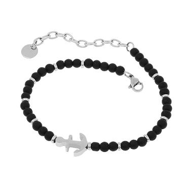 Imagem de Mulheres Barco âNcora Pulseira Turquesa Pulseira De Contas Bali Resort Estilo Oceano Tropical Praia Conjunto De JóIas Para Senhoras Meninas Pulseira (Cor Preto Matte)
