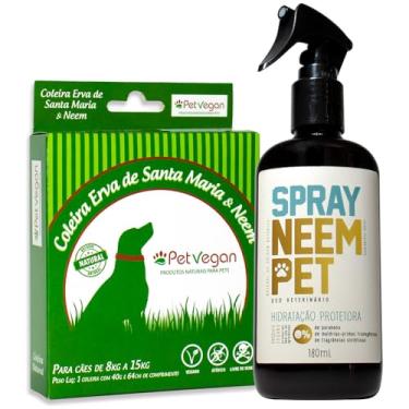 Imagem de Kit Spray Neem Pet Coleira Erva de Santa Maria Cães 8 a 15kg