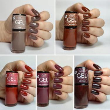Imagem de Esmalte Kit 5 Esmaltes Outono Efeito Gel Bella Brazil 9ml 806 812 855 