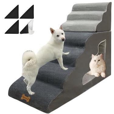 Imagem de Necrely Escadas De Cachorro Para Cães Pequenos Até Camas De 36 Polegadas De Altura, Escadas De Rampa Para Cães De 7 Degraus Para Sofá-Cama De 20-42 Polegadas, Escadas Para Animais De Estimação Para Cã