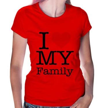 Imagem de Baby Look I Love My Family - Foca na Moda, Vermelho, GG