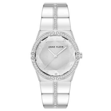 Imagem de Anne Klein Relógio feminino premium com detalhes de cristal, Prata